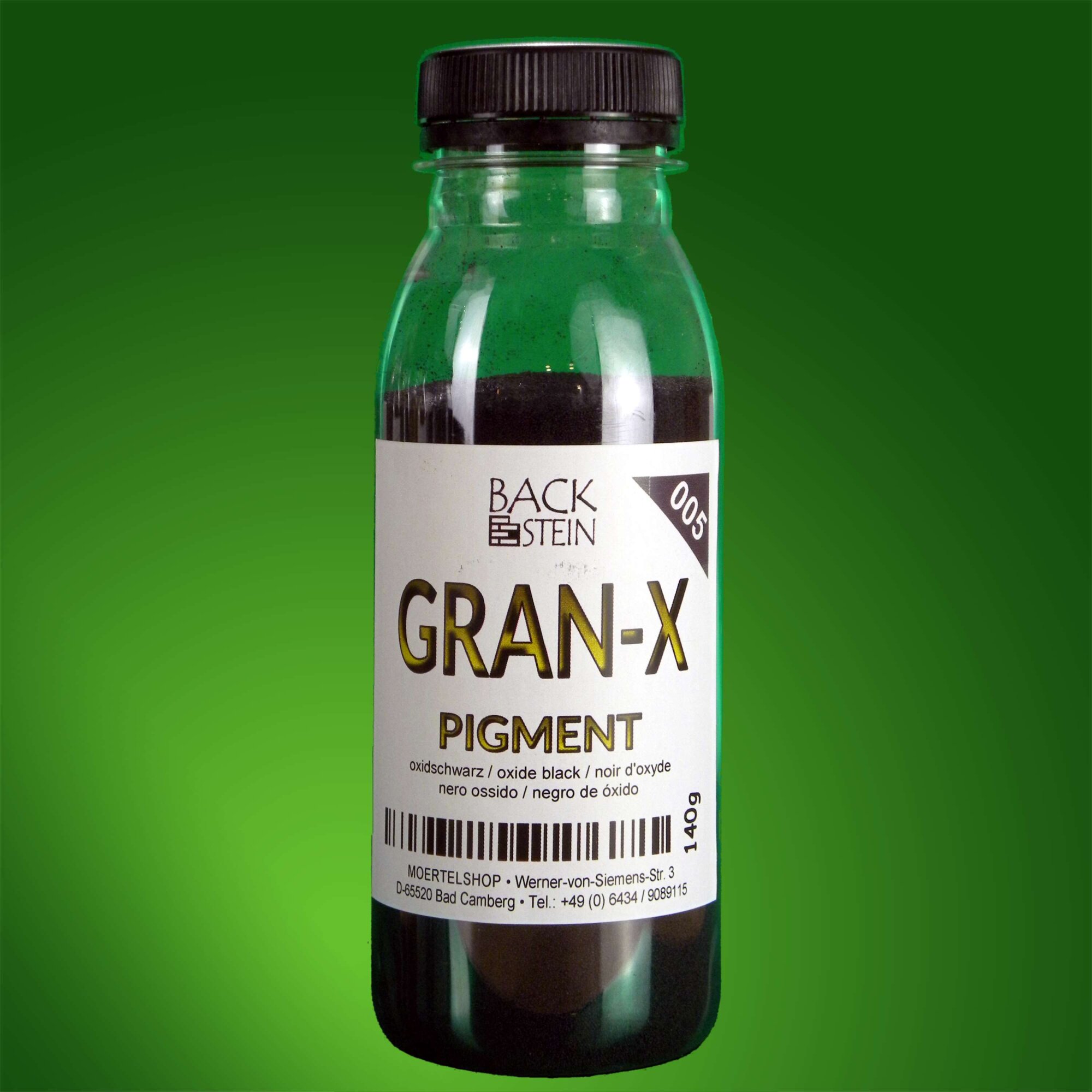 Gran-X Pigment for Concrete Type 005 oxide black - Moertelshop, 17,30